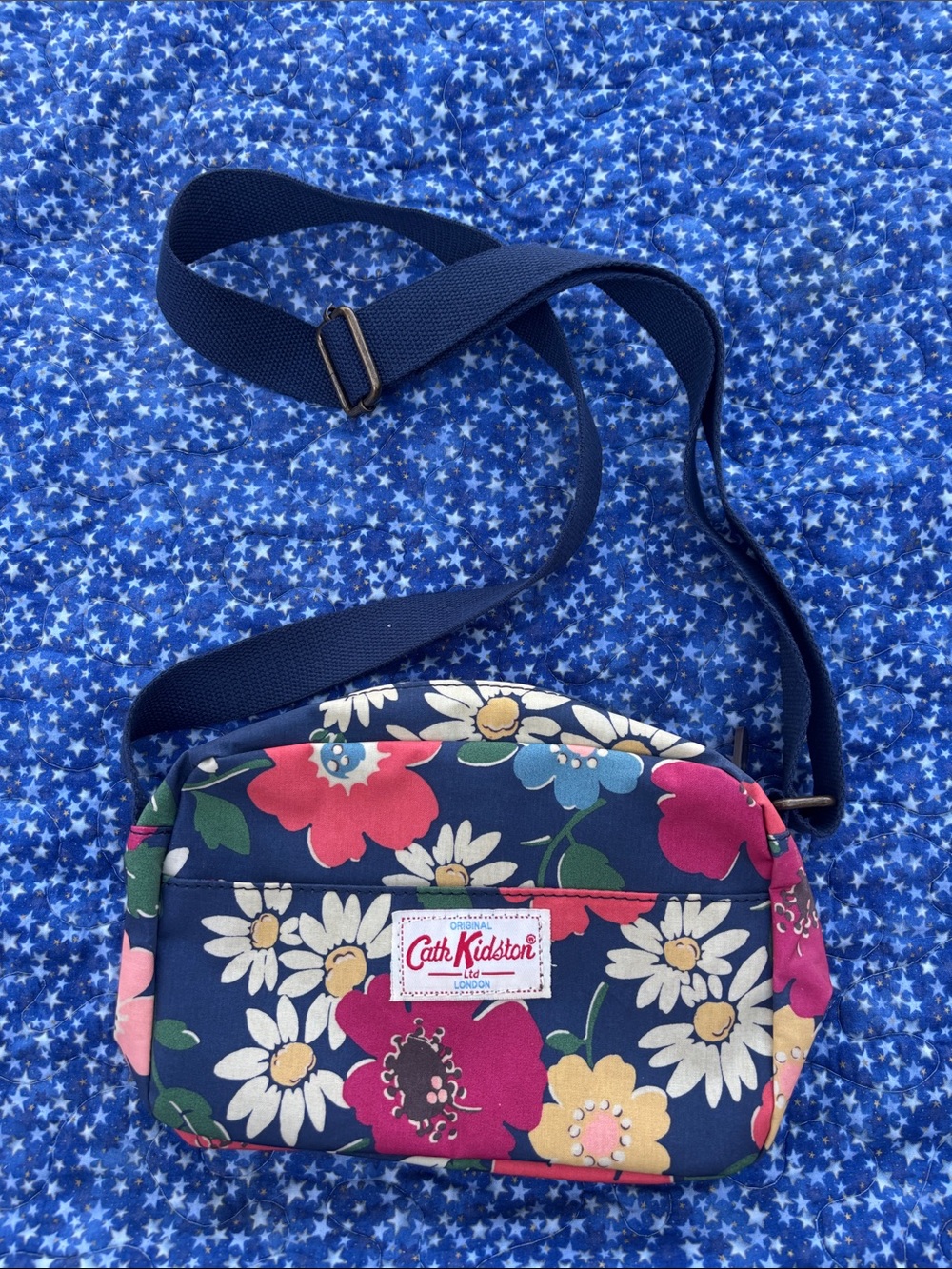 Cath Kidston Navy Floral Adjustable Crossbody Bag